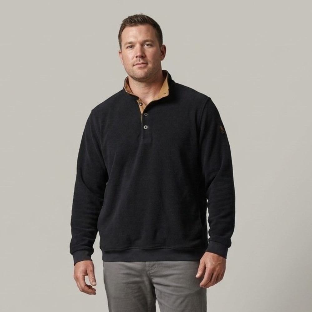 STRAIGHT DOWN Mens Pullover XXL Black Cotton Blend Gorpcore Old Money